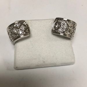 COPY - COPY - Sterling Silver Rhinestone Huggies